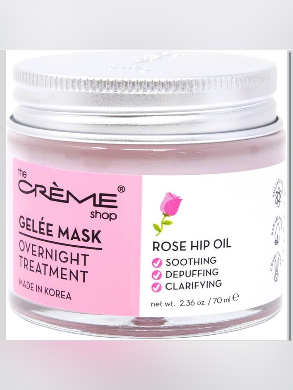 The Crème Shop Rose Hip Oil Gelée Overnight Face Mask, 2.36oz